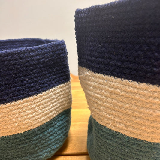 Set of 3 Evil Eye Jute Rope Baskets