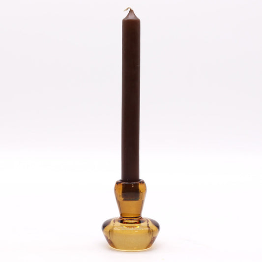 Mushroom Flip Dinner Candle / Tealight Holder - Antique Amber