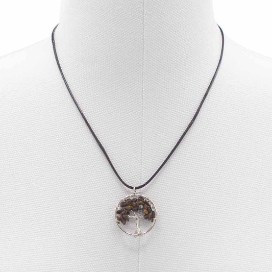 Tree of Life Pendant - Tiger Eye