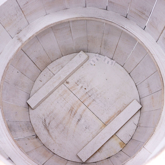Beer Barrel Table – Whitewash Wood 60 x 48.5 cm