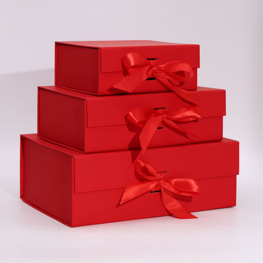 Flat Pack Gift Box - Large (28.2x20.2x9.2cm) - Red