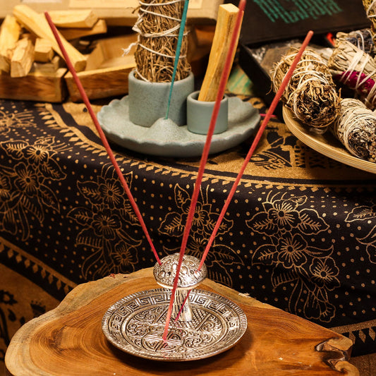 Mushroom Plate - Silver Effect - Incense Holder