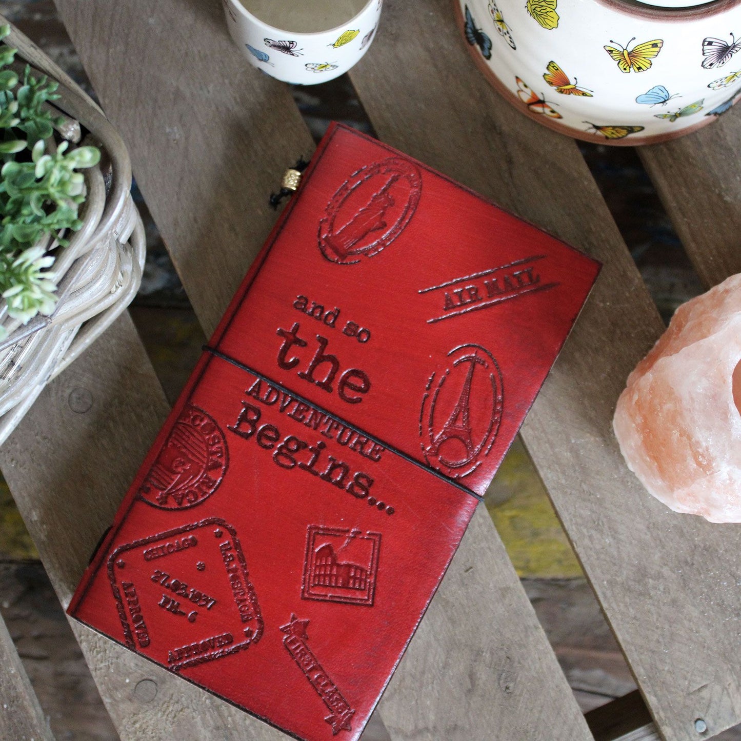 Handmade Leather Journal - Our Family Adventure Book - Brown (80 pages)