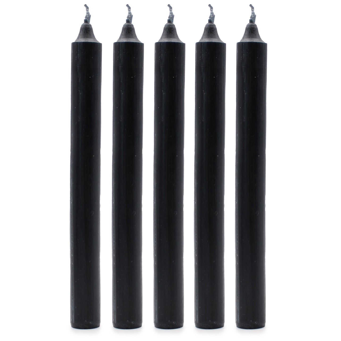 Solid Colour Dinner Candle Set - Pack of 21 - Rustic Black