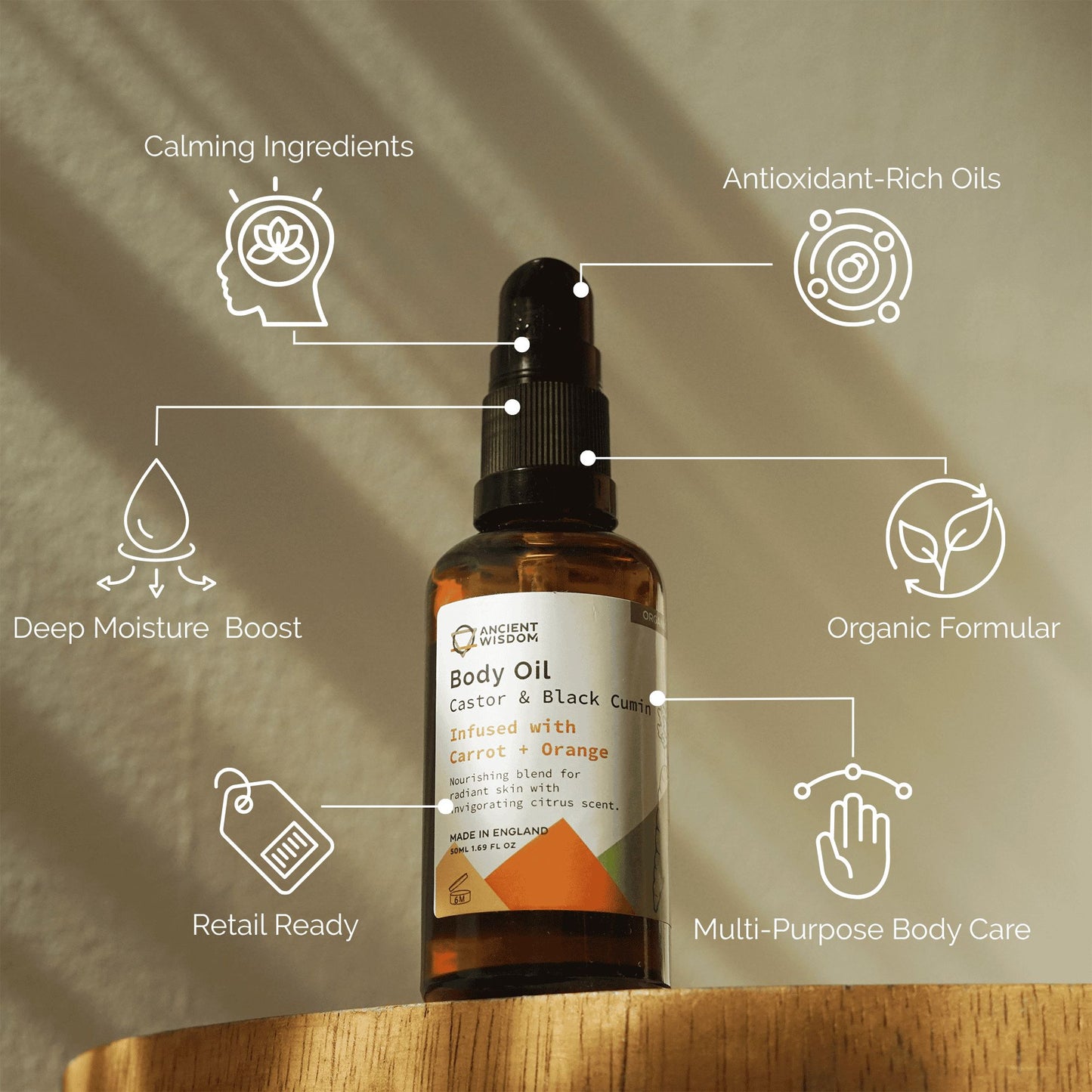 Organic Body Oil 50ml - Carrot & Orange