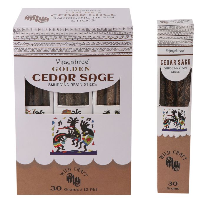 Golden Cedar Sage Smudging Resin Sticks – 30g