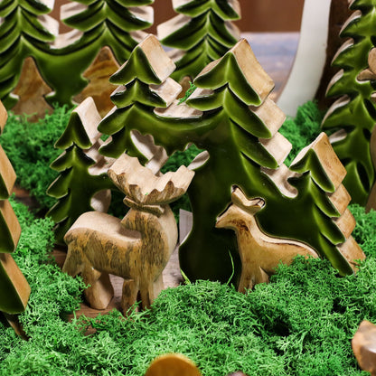 Lost in the Forrest -  Two Dear in the Forrest 3D Wooden Decoration - 18x23cm