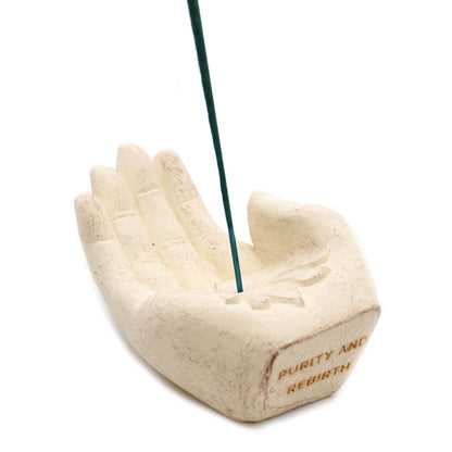 Hand Incense Burner - Lotus (white)