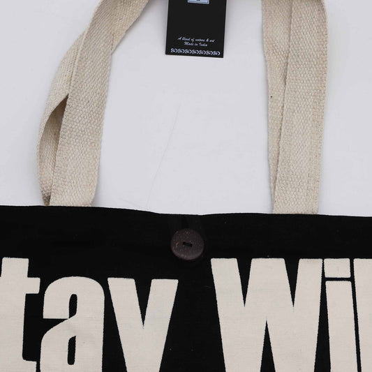 Iconic Classic Tote Bag - Stay Wild, Mood Child - Black Natural 10oz