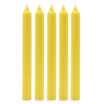 Solid Colour Dinner Candle Set - Pack of 21 - Rustic Lemon