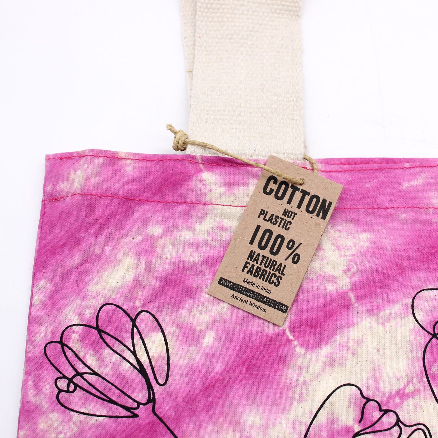 Tye-Dye Cotton Bag (6oz) - 38x42x12cm - Pretty Face - Magento - Natural Handle