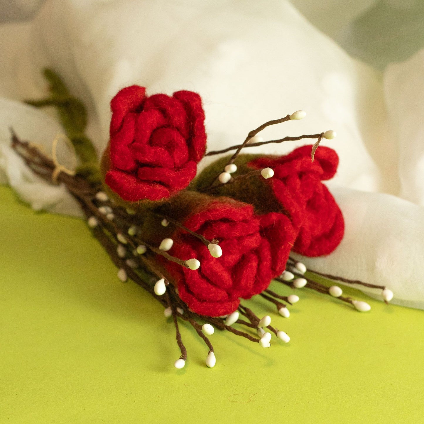 Felt Flowers - Red Roses