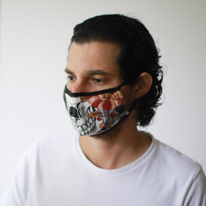 Reusable Fashion Face Mask - Colourful Calavera (Adult)