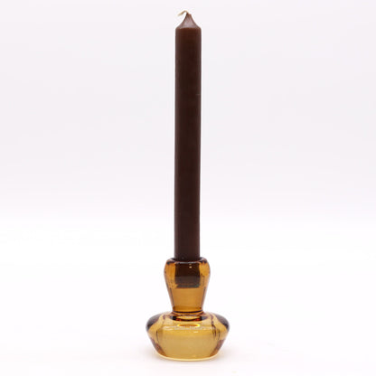 Mushroom Flip Dinner Candle / Tealight Holder - Antique Amber