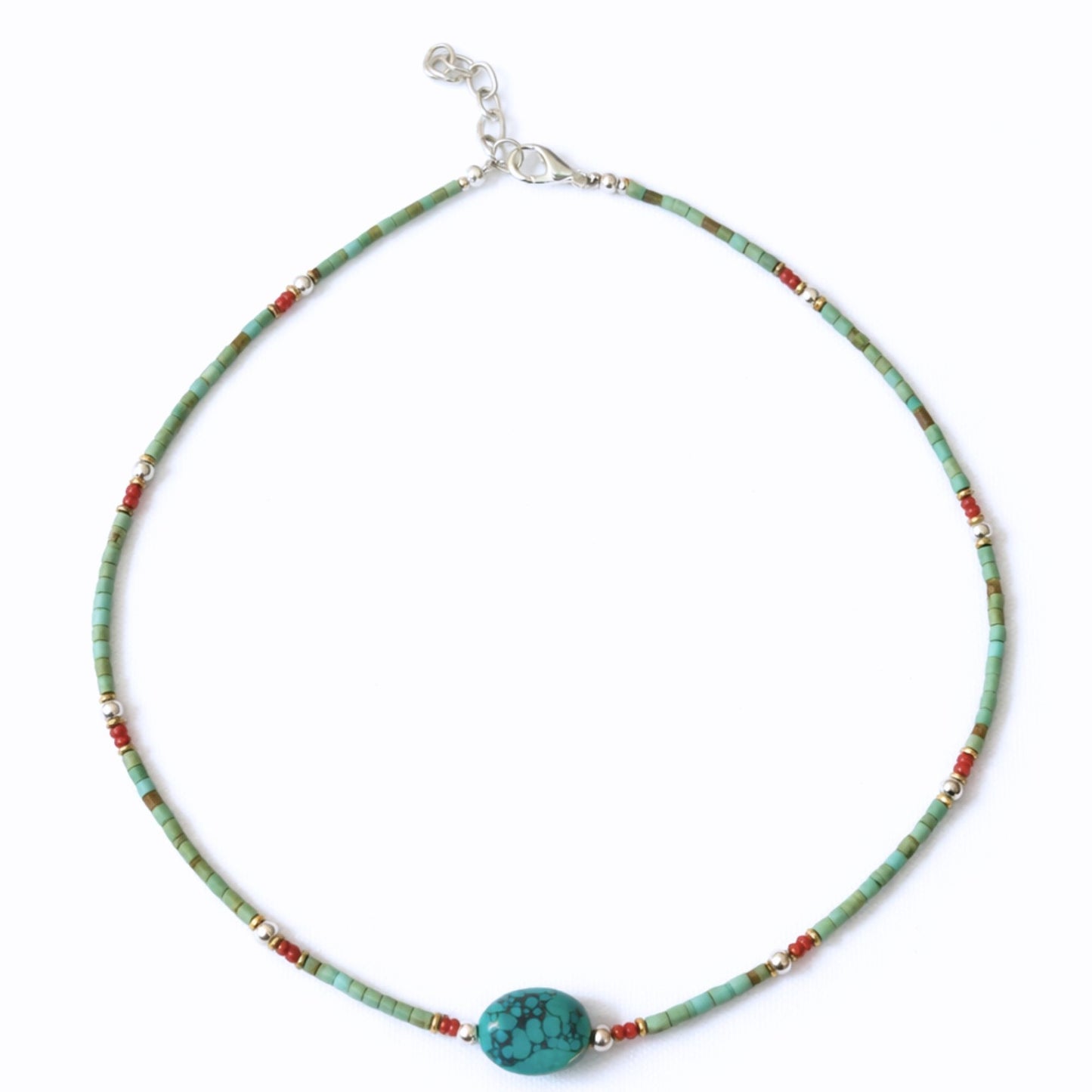 Nepalese Extra Fine Gem Necklace - Turquoise Stone & Beads