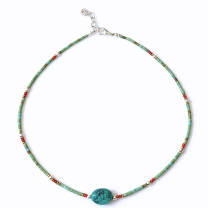 Nepalese Extra Fine Gem Necklace - Turquoise Stone & Beads