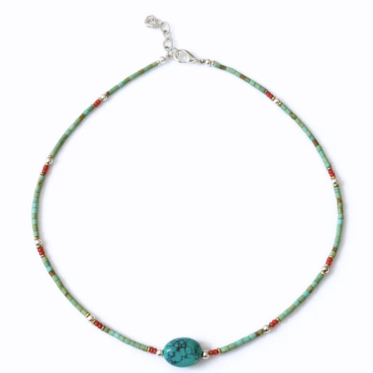 Nepalese Extra Fine Gem Necklace - Turquoise Stone & Beads