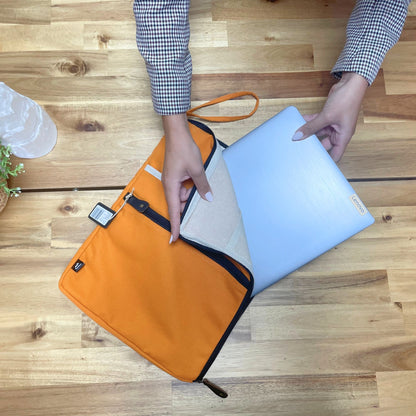 Canvas Large Laptop Pouch - Orange
