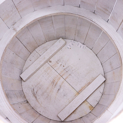 Beer Barrel Table – Whitewash Wood 60 x 48.5 cm