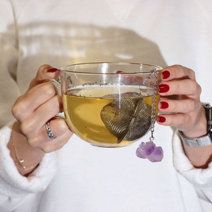 Raw Crystal Gemstone Tea Strainer - Rock Quartz