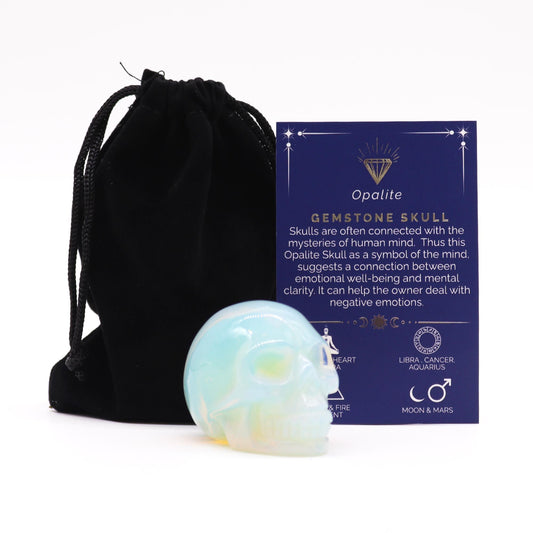 Gemstone Lrg Skull - Opalite