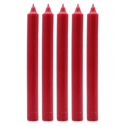 Solid Colour Dinner Candle Set - Pack of 21 - Rustic Red