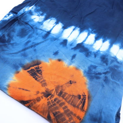 Japanese Style Lounge Pants - Teal & Orange - M