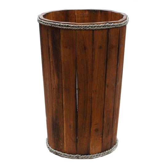 Large Wooden Storage Tub – Brown