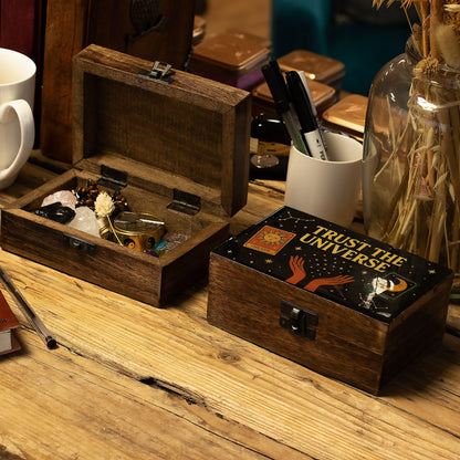 Medium Enamelled Box  - Trust the Universe