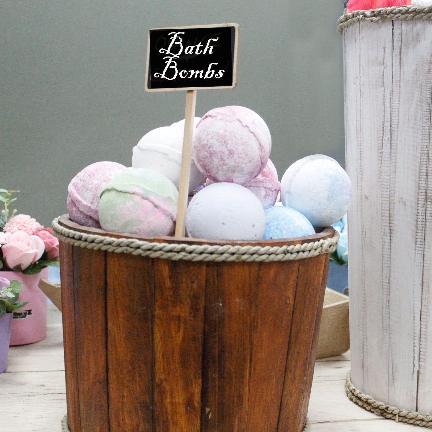 Small Wooden Storage Tub – Brown
