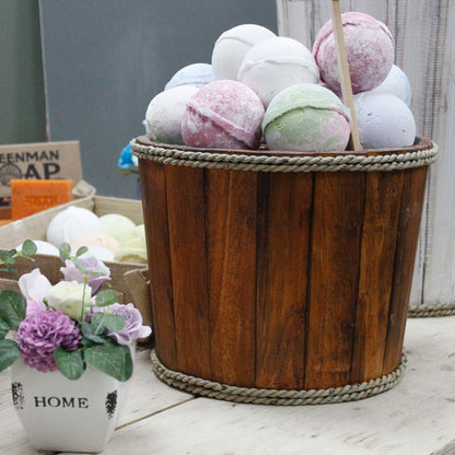 Small Wooden Storage Tub – Brown