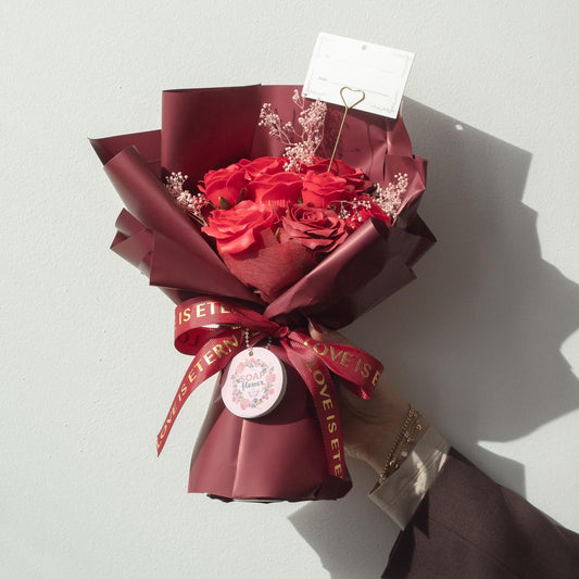 Large Red Roses Bouquet - Love is Eternal -  Gift Card
