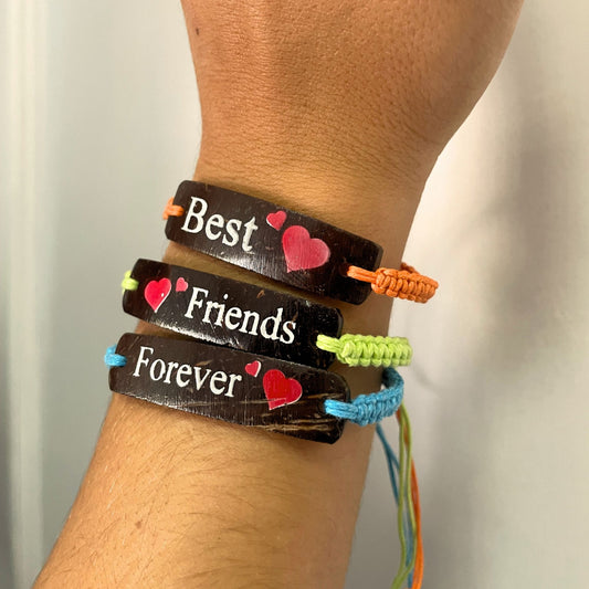 Handmade Friendship Bracelets - Friends Coconut Print (asst)
