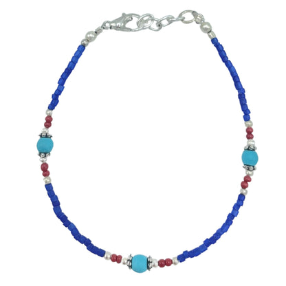 Nepalese Extra Fine Gem Bracelet- Blue Onyx