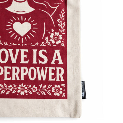 Nomad Sari Iconic Toni Tote Bag - Love is a Super Power - Natural 10oz