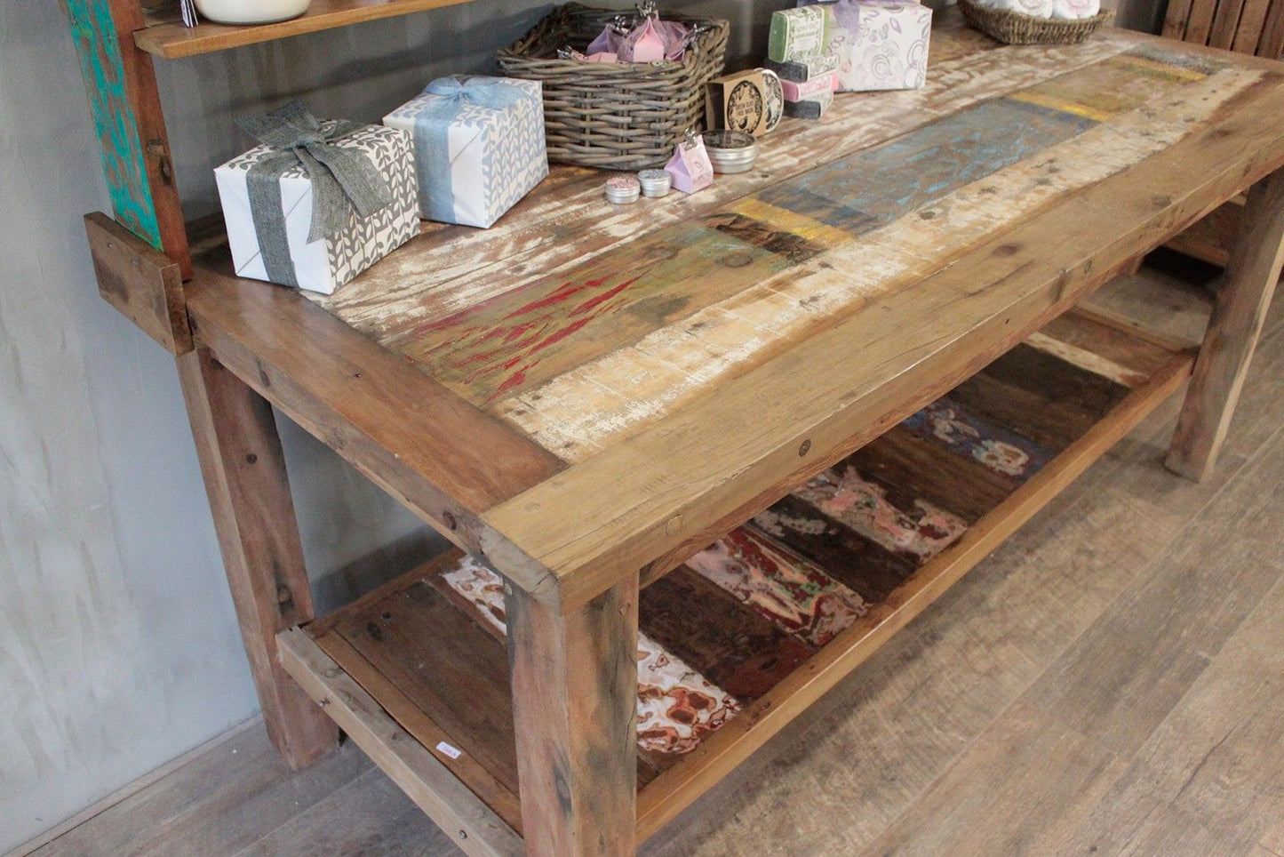 A&C 1.8m Standard Table with top shelf