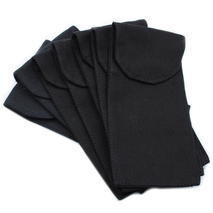 Cotton Pouch for Gemstone Face Rollers – Black (9 × 19 cm)