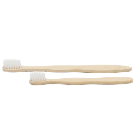 Bamboo Toothbrush - White - Family Pack of 4 - Med Soft