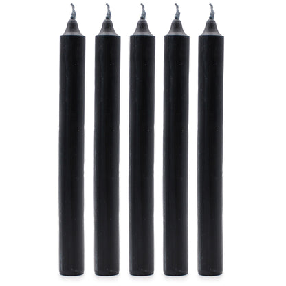 Solid Colour Dinner Candle Set - Pack of 21 - Rustic Black
