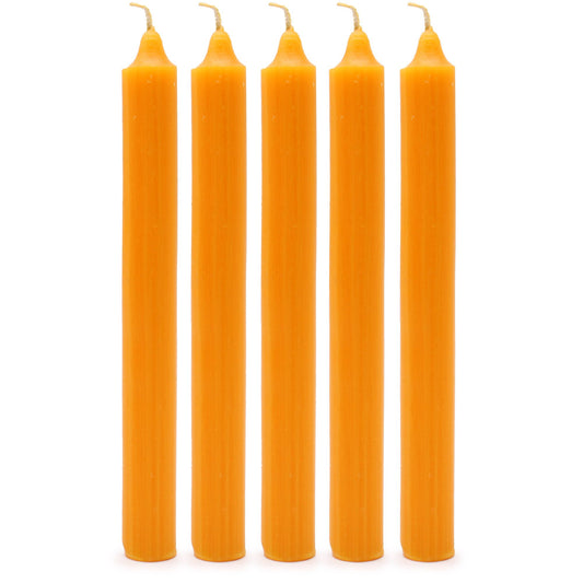 Solid Colour Dinner Candle Set - Pack of 21 - Rustic Mango